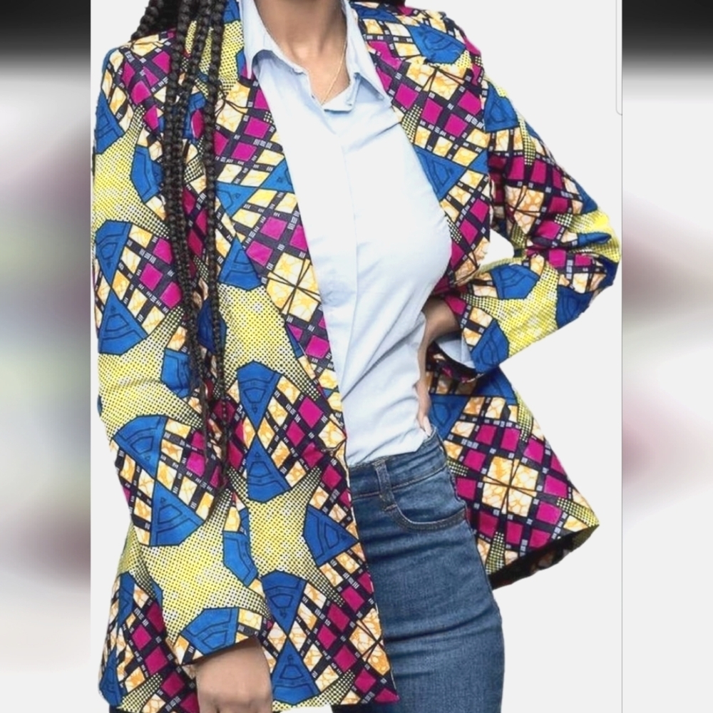 Unique Print Blazer- SIZW SMALL has Alot Of Stretch